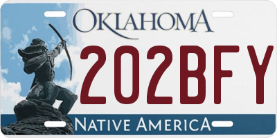 OK license plate 202BFY