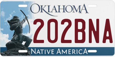 OK license plate 202BNA