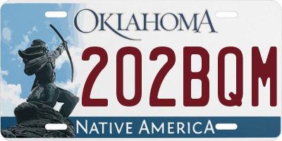 OK license plate 202BQM