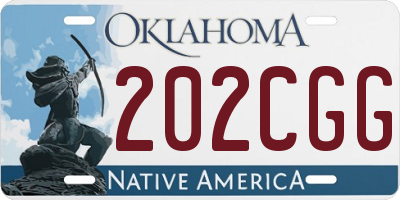 OK license plate 202CGG