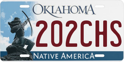 OK license plate 202CHS
