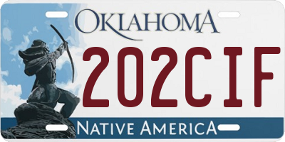 OK license plate 202CIF