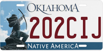 OK license plate 202CIJ