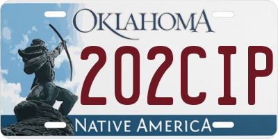 OK license plate 202CIP