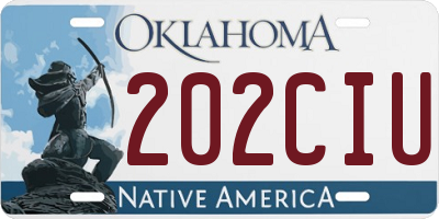 OK license plate 202CIU