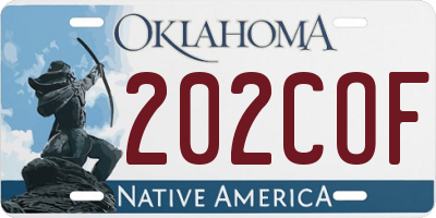 OK license plate 202COF