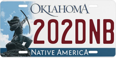 OK license plate 202DNB