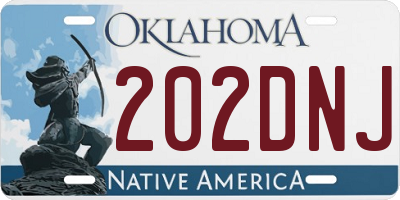 OK license plate 202DNJ