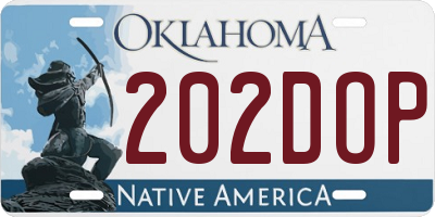 OK license plate 202DOP