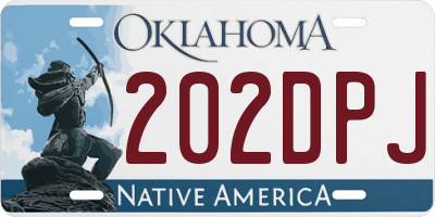 OK license plate 202DPJ