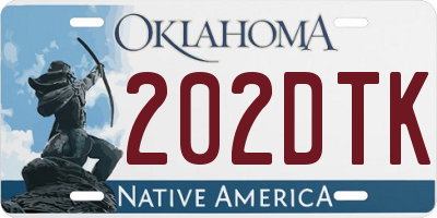 OK license plate 202DTK