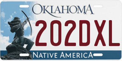 OK license plate 202DXL