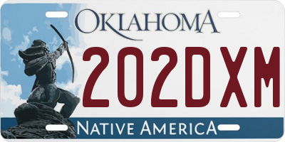OK license plate 202DXM