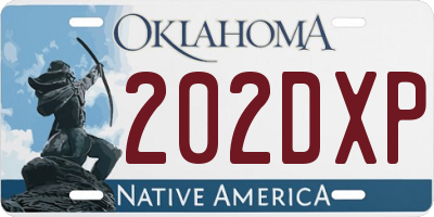 OK license plate 202DXP