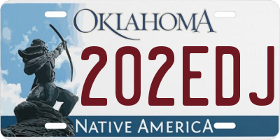 OK license plate 202EDJ