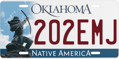 OK license plate 202EMJ