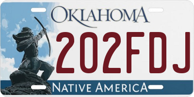 OK license plate 202FDJ