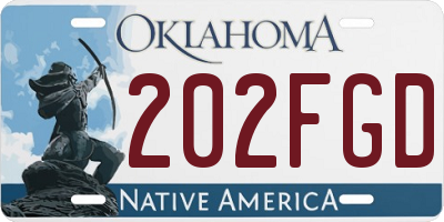 OK license plate 202FGD