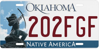 OK license plate 202FGF