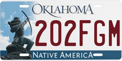 OK license plate 202FGM