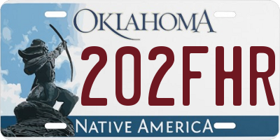 OK license plate 202FHR
