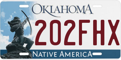 OK license plate 202FHX