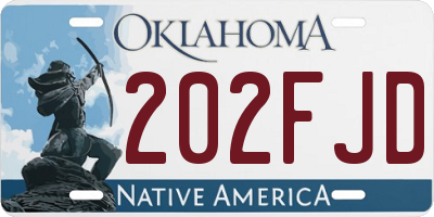 OK license plate 202FJD