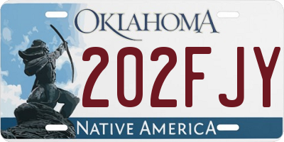 OK license plate 202FJY