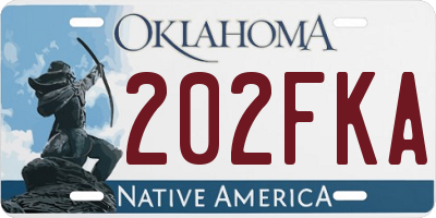OK license plate 202FKA