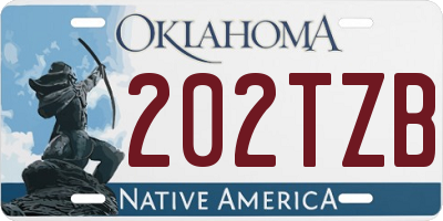 OK license plate 202TZB