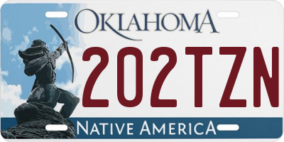 OK license plate 202TZN