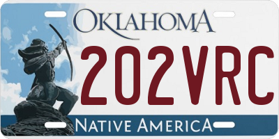 OK license plate 202VRC