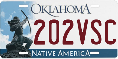 OK license plate 202VSC