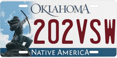 OK license plate 202VSW