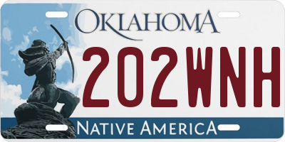 OK license plate 202WNH