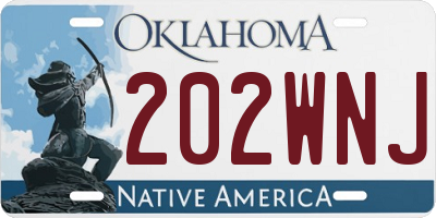 OK license plate 202WNJ