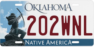 OK license plate 202WNL