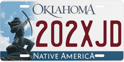 OK license plate 202XJD