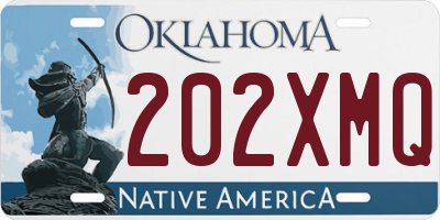 OK license plate 202XMQ