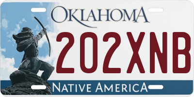 OK license plate 202XNB