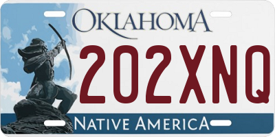 OK license plate 202XNQ