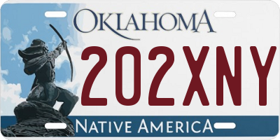 OK license plate 202XNY