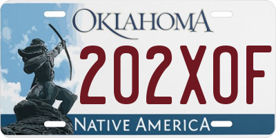 OK license plate 202XOF