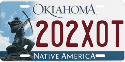 OK license plate 202XOT