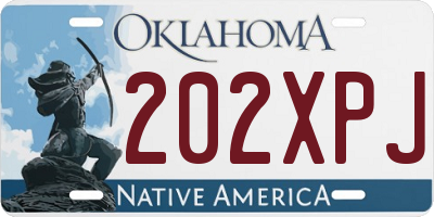 OK license plate 202XPJ