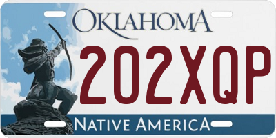 OK license plate 202XQP