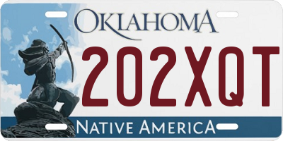 OK license plate 202XQT