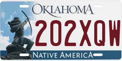 OK license plate 202XQW