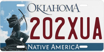 OK license plate 202XUA