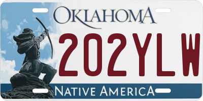 OK license plate 202YLW
